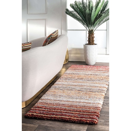 Nuloom Drey Striped Shag Area Rug 2ft 6in x 8ft HJZOM1D-2608